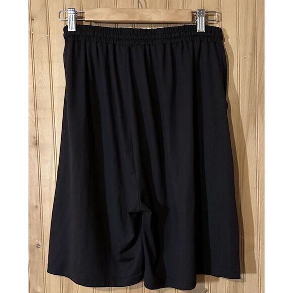 DTY Women's XL Brushed Sports Black Drawstring Waist Shorts Pockets - Picture 2 of 3